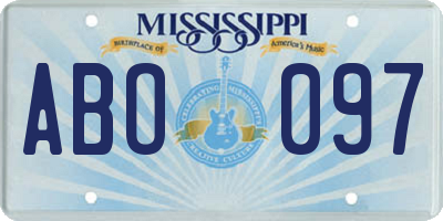 MS license plate ABO097