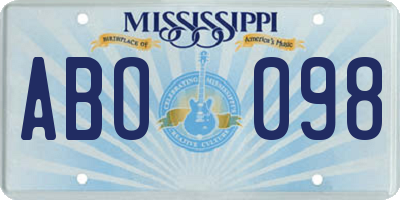 MS license plate ABO098