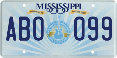 MS license plate ABO099