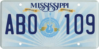 MS license plate ABO109