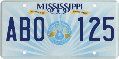 MS license plate ABO125