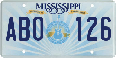 MS license plate ABO126