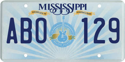 MS license plate ABO129