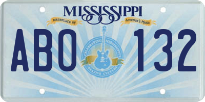 MS license plate ABO132