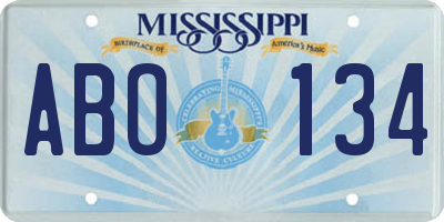 MS license plate ABO134