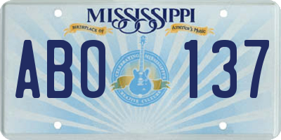 MS license plate ABO137