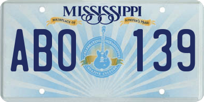 MS license plate ABO139