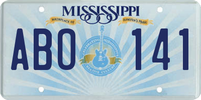 MS license plate ABO141