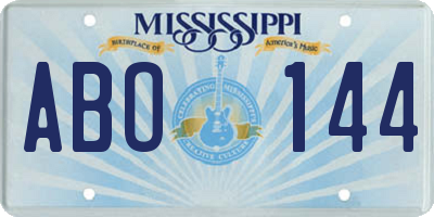 MS license plate ABO144