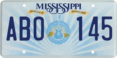 MS license plate ABO145