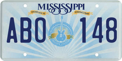 MS license plate ABO148