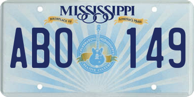 MS license plate ABO149