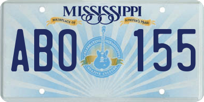 MS license plate ABO155