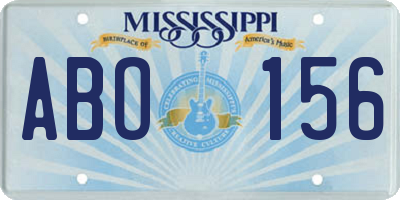 MS license plate ABO156