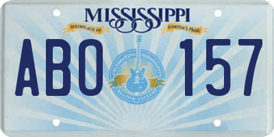 MS license plate ABO157