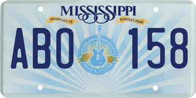 MS license plate ABO158