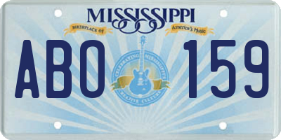 MS license plate ABO159