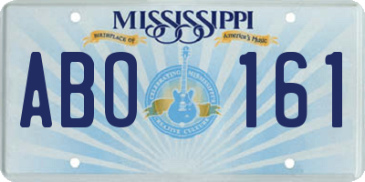 MS license plate ABO161