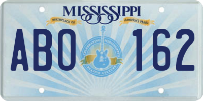 MS license plate ABO162