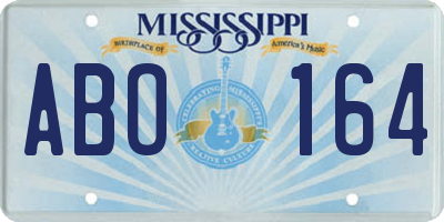 MS license plate ABO164