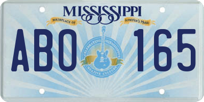 MS license plate ABO165