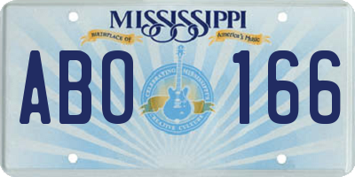 MS license plate ABO166