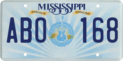 MS license plate ABO168