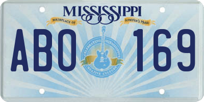 MS license plate ABO169