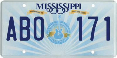 MS license plate ABO171