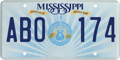 MS license plate ABO174