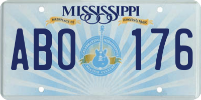 MS license plate ABO176