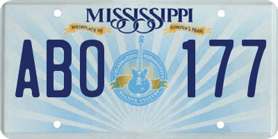 MS license plate ABO177