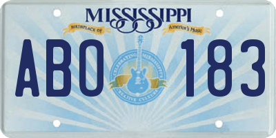 MS license plate ABO183