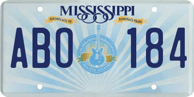 MS license plate ABO184