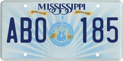 MS license plate ABO185