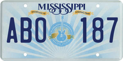 MS license plate ABO187