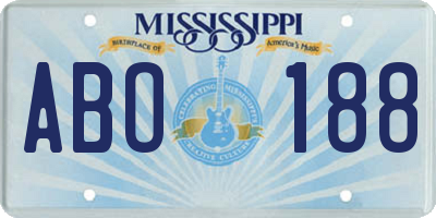 MS license plate ABO188