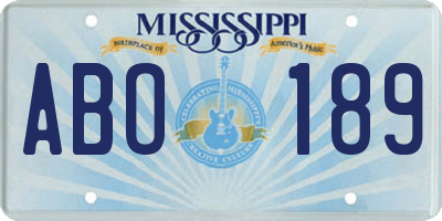 MS license plate ABO189