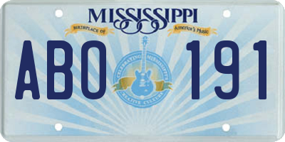 MS license plate ABO191