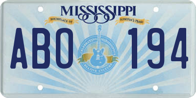 MS license plate ABO194