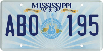 MS license plate ABO195