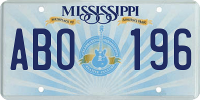 MS license plate ABO196