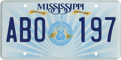 MS license plate ABO197