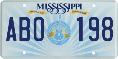 MS license plate ABO198