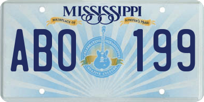 MS license plate ABO199