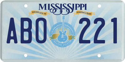 MS license plate ABO221