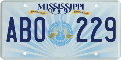 MS license plate ABO229