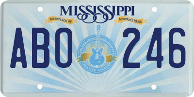 MS license plate ABO246