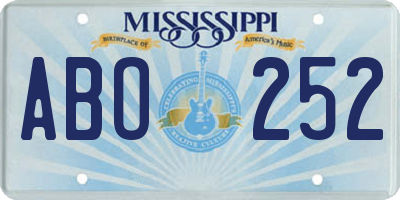 MS license plate ABO252