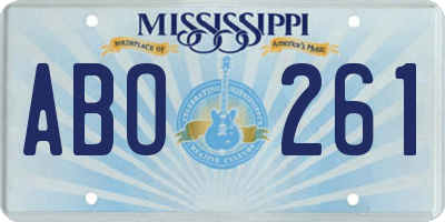 MS license plate ABO261
